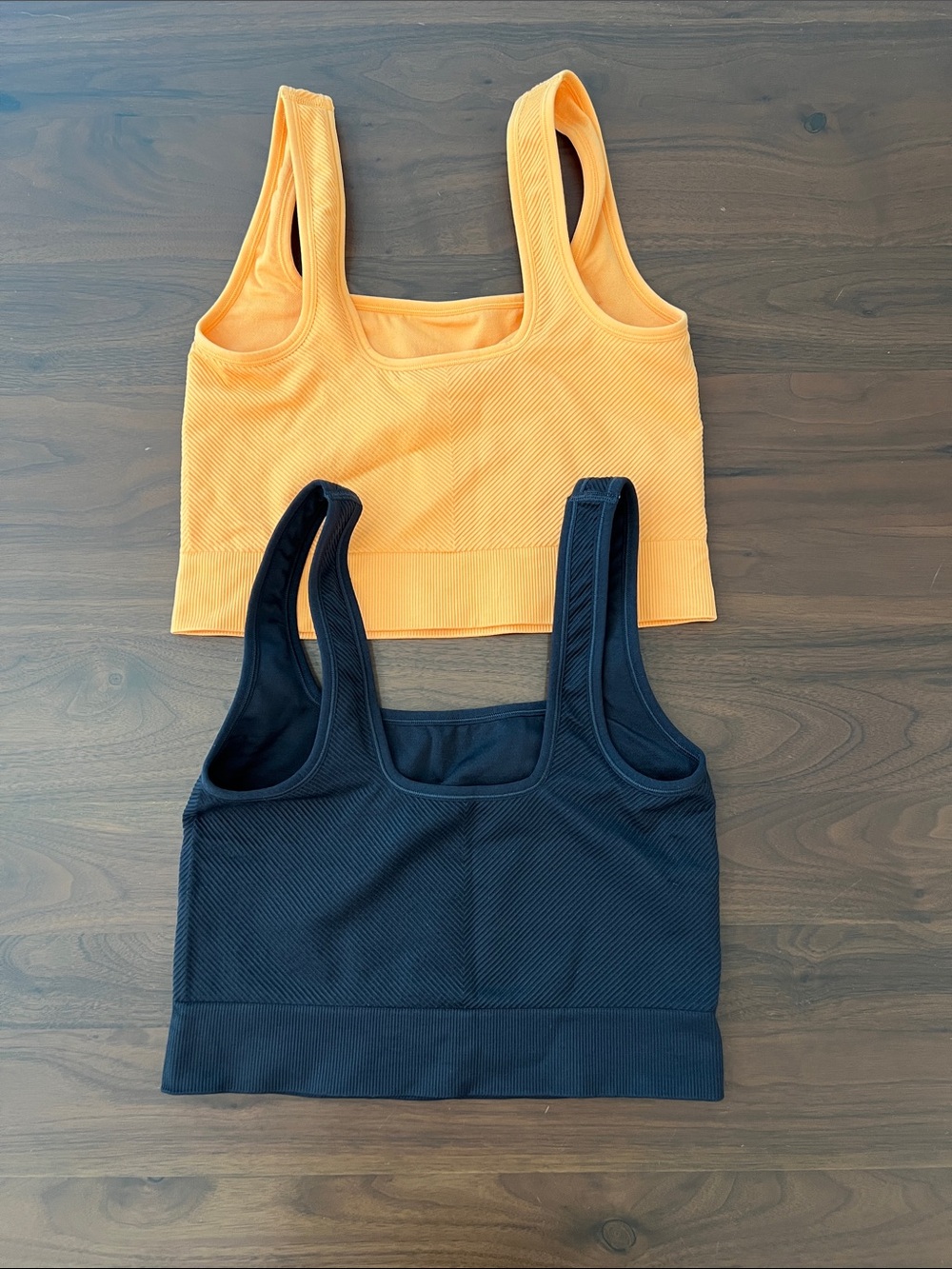 All in Motion Women’s Square Neck Tank Crop Top Bundle Orange and Black, Medium - Picture 4 of 4